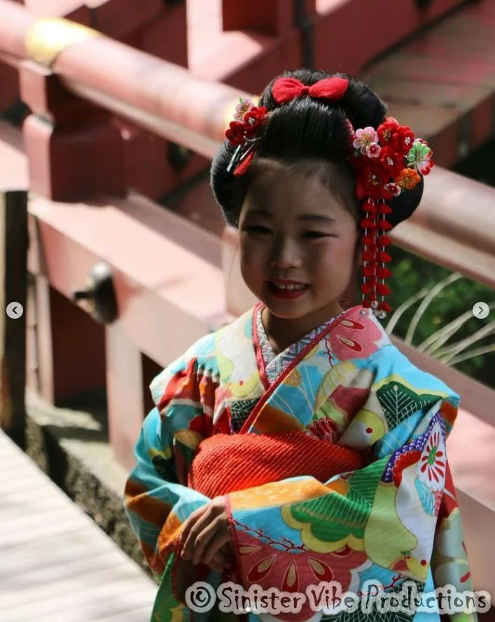 Close up of little Japanese girl in Nikko
