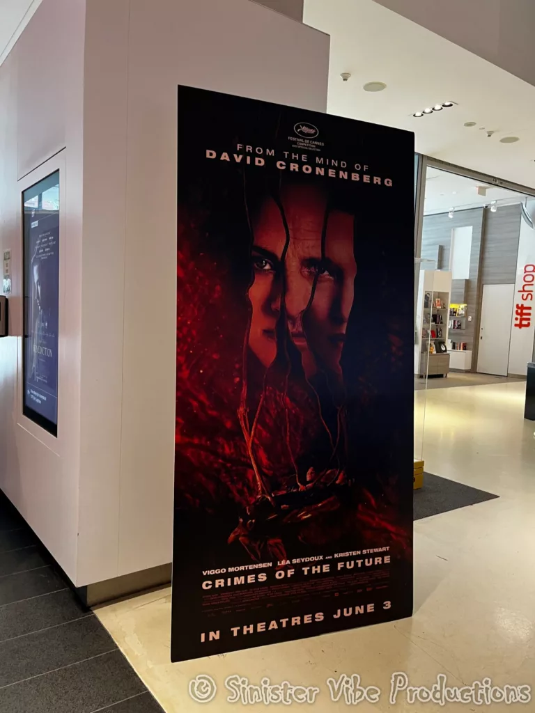 Crimes Of The Future movie poster at TIFF Bell Lightbox